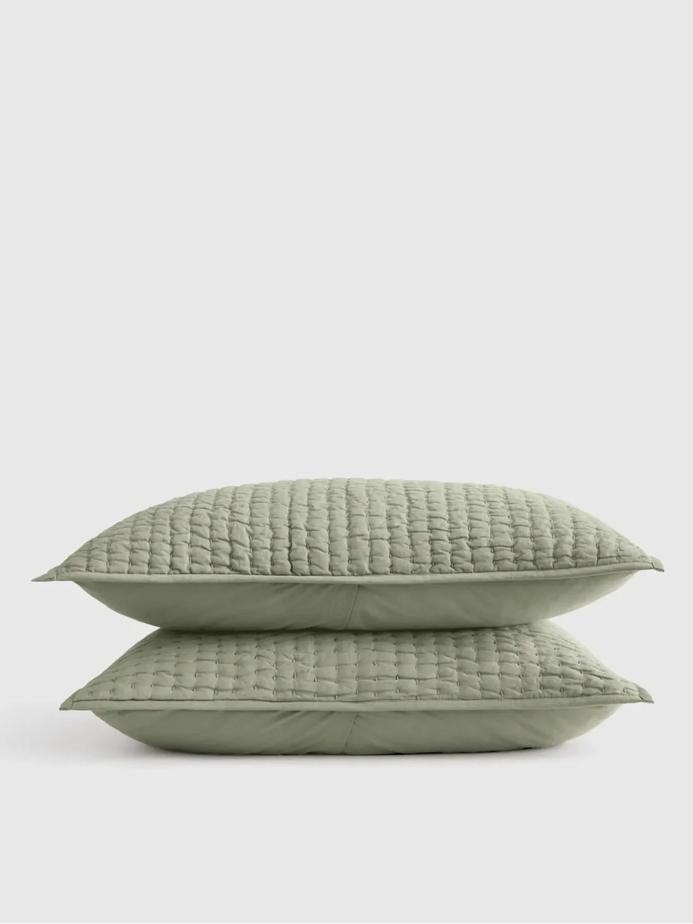 Quince Sham Set Linen & Cotton Stitch King in Willowleaf